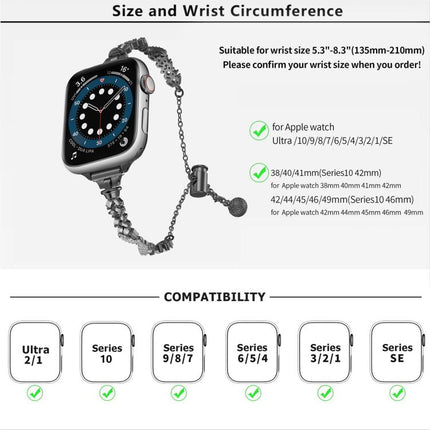 Wings Crushed Diamonds Zinc Alloy Watch Band, For Apple Watch 46mm / 49mm / 45mm / 44mm, For Apple Watch 42mm / 41mm / 40mm / 38mm - DealBuddy