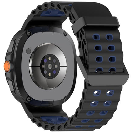 Marine Dual Buckle Two Color Silicone Watch Band