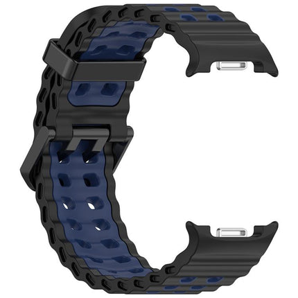 Marine Dual Buckle Two Color Silicone Watch Band