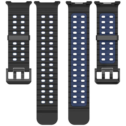 Marine Dual Buckle Two Color Silicone Watch Band