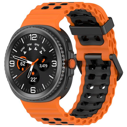 Marine Dual Buckle Two Color Silicone Watch Band, For Samsung Galaxy Watch8 / Watch8 Classic - DealBuddy