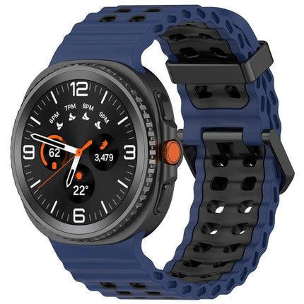 Marine Dual Buckle Two Color Silicone Watch Band, For Samsung Galaxy Watch8 / Watch8 Classic - DealBuddy