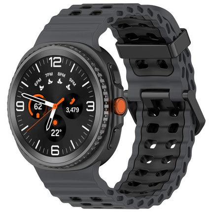 Marine Dual Buckle Two Color Silicone Watch Band