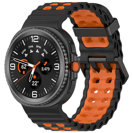 Marine Dual Buckle Two Color Silicone Watch Band