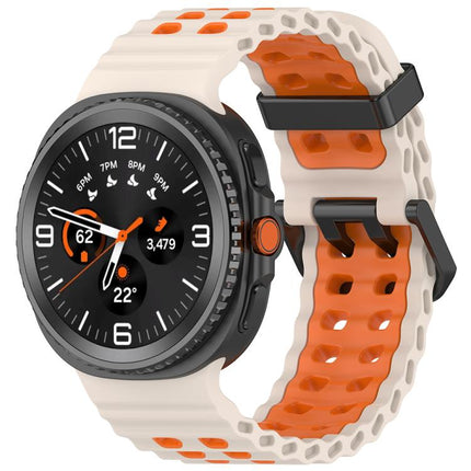 Marine Dual Buckle Two Color Silicone Watch Band, For Samsung Galaxy Watch8 / Watch8 Classic - DealBuddy