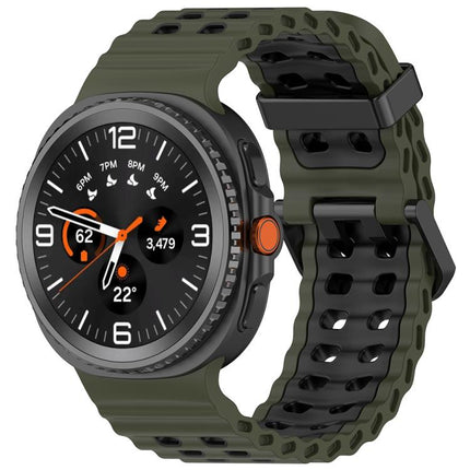 Marine Dual Buckle Two Color Silicone Watch Band