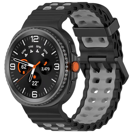 Marine Dual Buckle Two Color Silicone Watch Band