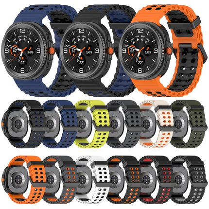 Marine Dual Buckle Two Color Silicone Watch Band, For Samsung Galaxy Watch8 / Watch8 Classic - DealBuddy