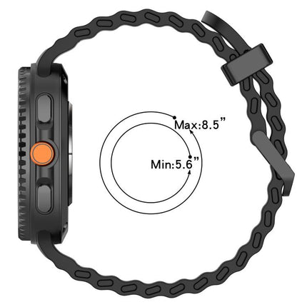 Marine Dual Buckle Two Color Silicone Watch Band