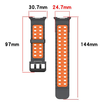 Marine Dual Buckle Two Color Silicone Watch Band