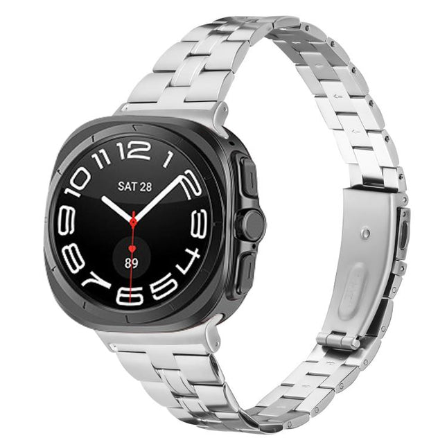 Three Beads Slim Stainless Steel Watch Band