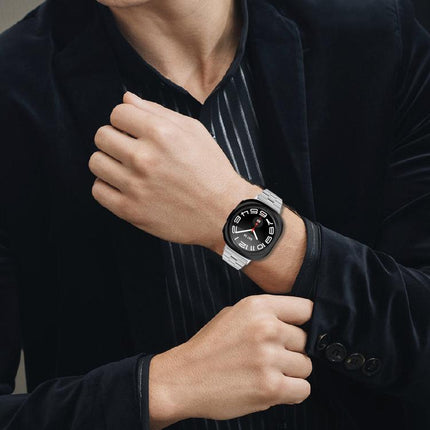 Three Beads Slim Stainless Steel Watch Band