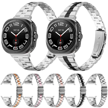 Three Beads Slim Stainless Steel Watch Band