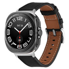 Silver Buckle Nappa Genuine Leather Watch Band, For Samsung Galaxy Watch Ultra 47mm / Ultra 2025 - DealBuddy