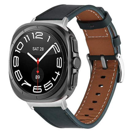 Silver Buckle Nappa Genuine Leather Watch Band, For Samsung Galaxy Watch Ultra 47mm / Ultra 2025 - DealBuddy