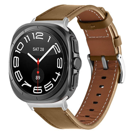 Silver Buckle Nappa Genuine Leather Watch Band, For Samsung Galaxy Watch Ultra 47mm / Ultra 2025 - DealBuddy