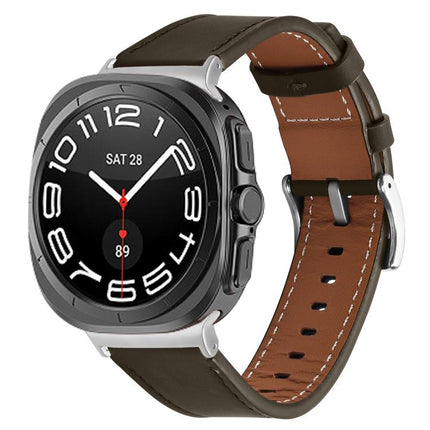 Silver Buckle Nappa Genuine Leather Watch Band, For Samsung Galaxy Watch Ultra 47mm / Ultra 2025 - DealBuddy