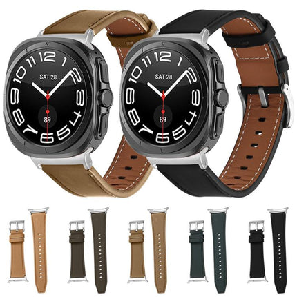 Silver Buckle Nappa Genuine Leather Watch Band, For Samsung Galaxy Watch Ultra 47mm / Ultra 2025 - DealBuddy