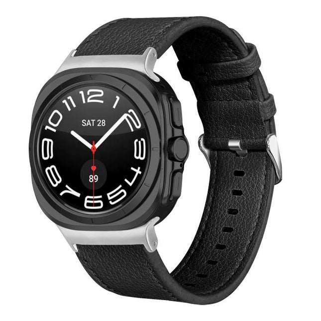 Dual Sides Lychee Genuine Leather Watch Band