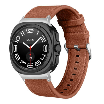 Dual Sides Lychee Genuine Leather Watch Band, For Samsung Galaxy Watch Ultra 47mm / Ultra 2025 - DealBuddy