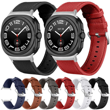Dual Sides Lychee Genuine Leather Watch Band, For Samsung Galaxy Watch Ultra 47mm / Ultra 2025 - DealBuddy