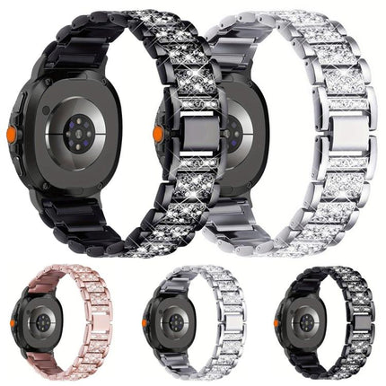 Triple Beads Diamond Metal Watch Band