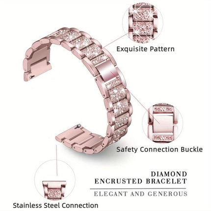 Triple Beads Diamond Metal Watch Band