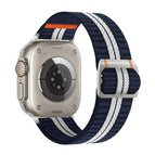 For Apple Watch 46mm / 49mm / 45mm / 44mm / Blue White Stripe