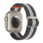 For Apple Watch 46mm / 49mm / 45mm / 44mm / Gray White Stripe