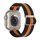 For Apple Watch 46mm / 49mm / 45mm / 44mm / Black Orange Stripe