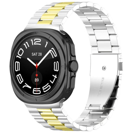Three Beads Stainless Steel Watch Band with Removal Tool, For Samsung Galaxy Watch Ultra 47mm / Ultra 2025, For Samsung Galaxy Watch8 / Watch8 Classic - DealBuddy