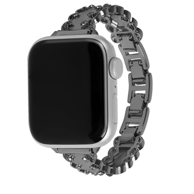 Lace Edged Diamond Alloy Metal Watch Band