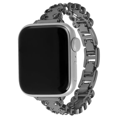 Lace Edged Diamond Alloy Metal Watch Band