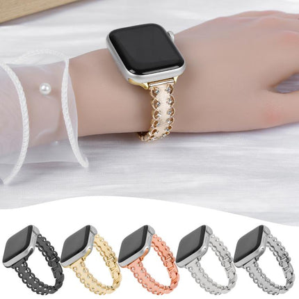 Lace Edged Diamond Alloy Metal Watch Band