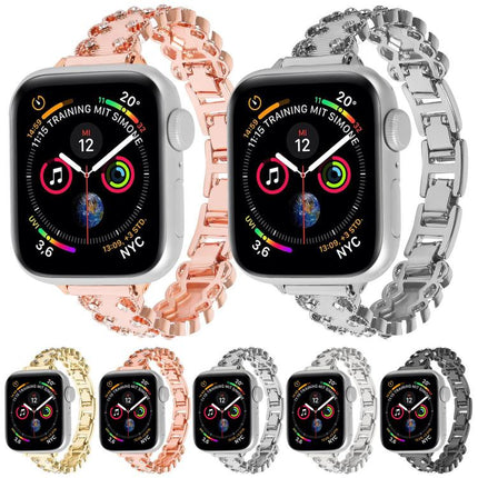 Lace Edged Diamond Alloy Metal Watch Band