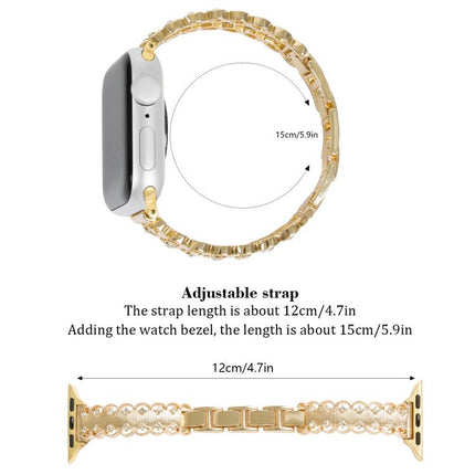 Lace Edged Diamond Alloy Metal Watch Band, For Apple Watch 46mm / 49mm / 45mm / 44mm, For Apple Watch 42mm / 41mm / 40mm / 38mm - DealBuddy