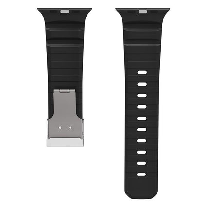 Magnetic Clasp Silicone Watch Band, For Apple Watch 46mm / 49mm / 45mm / 44mm - DealBuddy