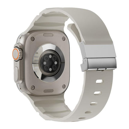 Magnetic Clasp Silicone Watch Band, For Apple Watch 46mm / 49mm / 45mm / 44mm - DealBuddy