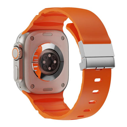 Magnetic Clasp Silicone Watch Band, For Apple Watch 46mm / 49mm / 45mm / 44mm - DealBuddy