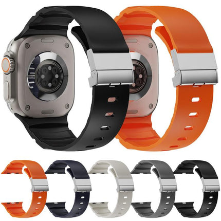 Magnetic Clasp Silicone Watch Band, For Apple Watch 46mm / 49mm / 45mm / 44mm - DealBuddy