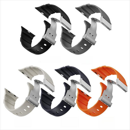 Magnetic Clasp Silicone Watch Band, For Apple Watch 46mm / 49mm / 45mm / 44mm - DealBuddy