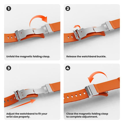 Magnetic Clasp Silicone Watch Band, For Apple Watch 46mm / 49mm / 45mm / 44mm - DealBuddy