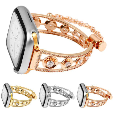 Platinum Star Zirconium Metal Watch Band, For Apple Watch 46mm / 49mm / 45mm / 44mm, For Apple Watch 42mm / 41mm / 40mm / 38mm - DealBuddy
