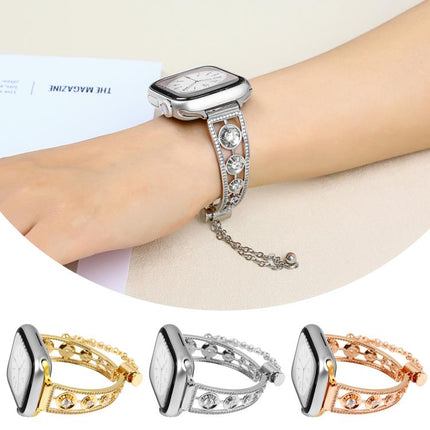 Platinum Star Zirconium Metal Watch Band, For Apple Watch 46mm / 49mm / 45mm / 44mm, For Apple Watch 42mm / 41mm / 40mm / 38mm - DealBuddy