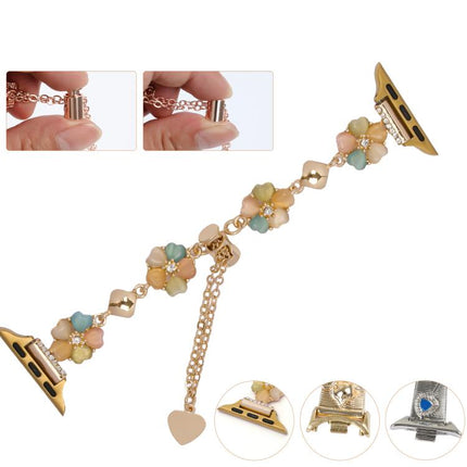 Four Leaf Clover Chain Alloy Watch Band, For Apple Watch 46mm / 49mm / 45mm / 44mm, For Apple Watch 42mm / 41mm / 40mm / 38mm - DealBuddy