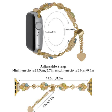 Four Leaf Clover Chain Alloy Watch Band, For Apple Watch 46mm / 49mm / 45mm / 44mm, For Apple Watch 42mm / 41mm / 40mm / 38mm - DealBuddy