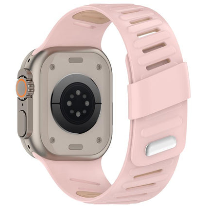 Oblique Buckle Breathable Two-Color Silicone Watch Band