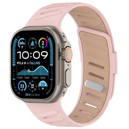 Oblique Buckle Breathable Two-Color Silicone Watch Band, For Apple Watch 46mm / 49mm / 45mm / 44mm - DealBuddy
