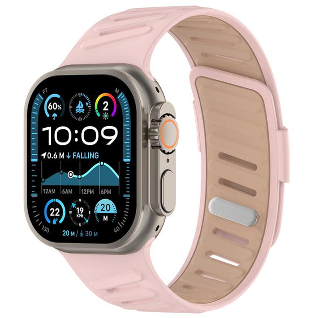 Oblique Buckle Breathable Two-Color Silicone Watch Band, For Apple Watch 46mm / 49mm / 45mm / 44mm - DealBuddy
