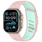 Oblique Buckle Breathable Two-Color Silicone Watch Band